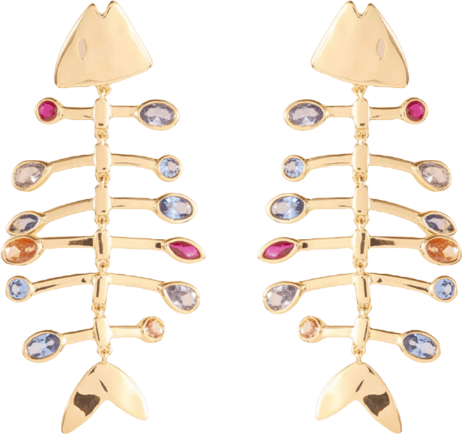 Mignonne Gavigan Josefina Rhinestone Fish Statement Drop Earrings