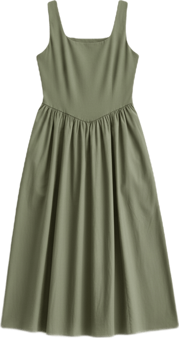 Trendy Plus Size V-Waist Mixed-Media Midi Dress, Macy's Exclusive