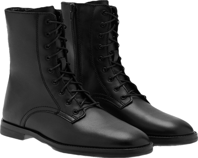 Women's Lace-Up Leather Ankle Boots