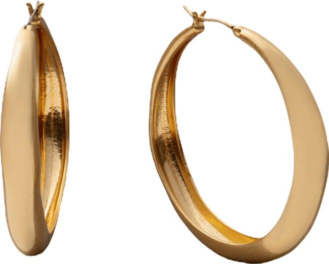 Donna Karan Gold-Tone Drama Molten Hoop Earrings