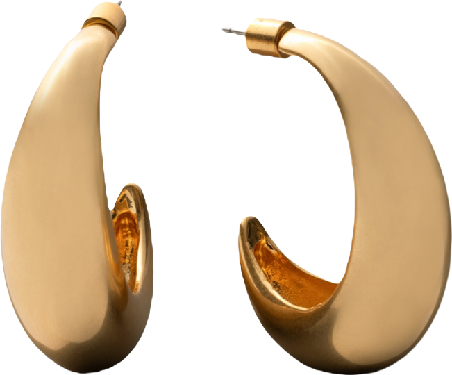 Donna Karan Gold-Tone Drama Taper Hoop Earrings