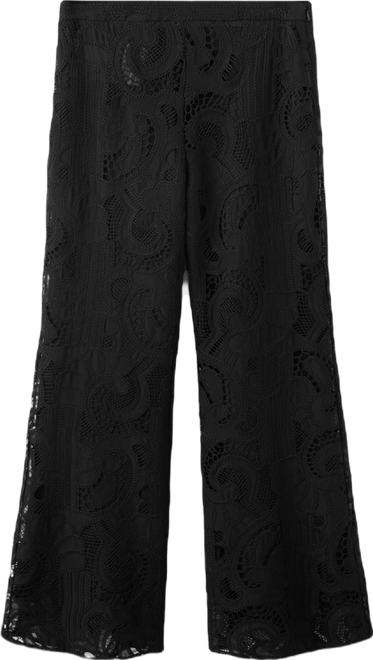 Women's Openwork Embroidery Straight Pants