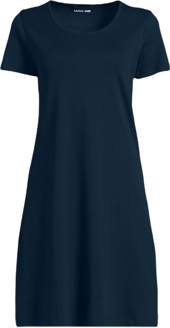 Lands' End Women's Cotton Short Sleeve Knee Length Nightgown - Macy's
