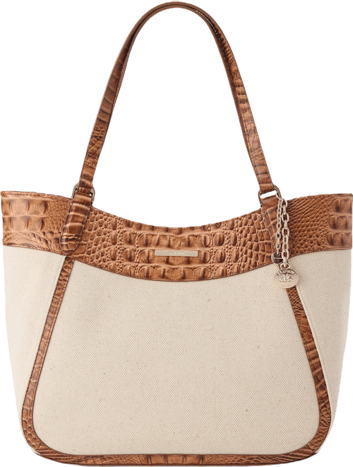 BRAHMIN Cinnamon Palma Collection Aliza Canvas Tote Bag | Dillard's