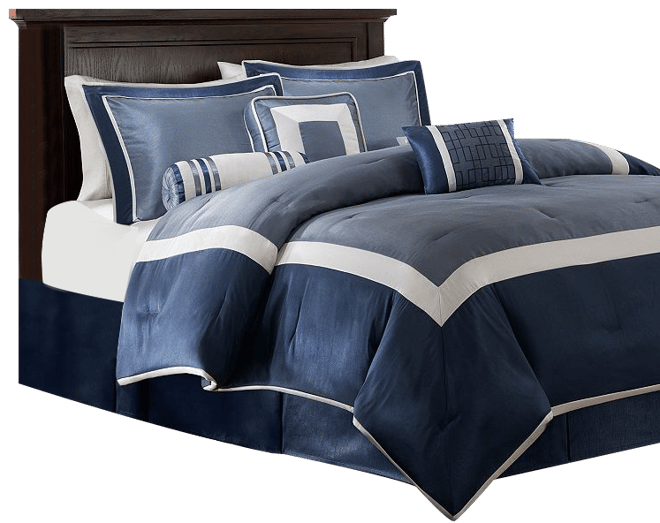 Madison Park - Genevieve 7 Piece Comforter Set - King - Navy