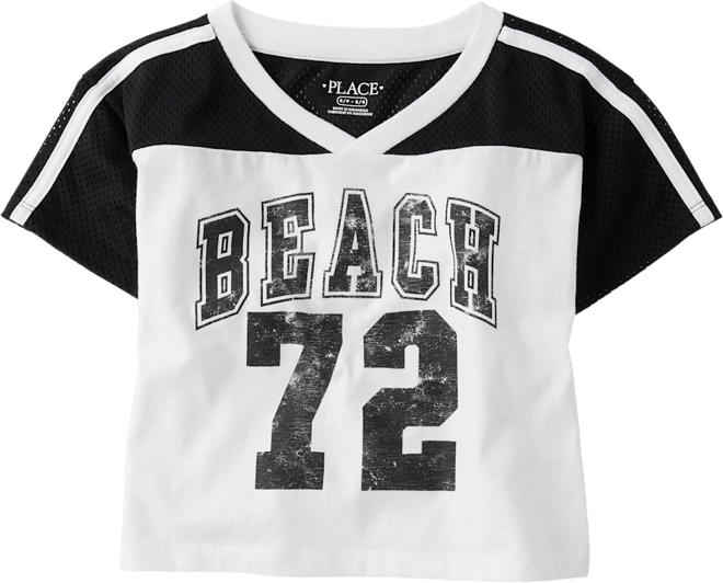 バッズプール CLASSIC LOGO MESH FOOTBALL TEE Girls Short Sleeve Quick Dry Graphic Mesh Cropped Football Tee