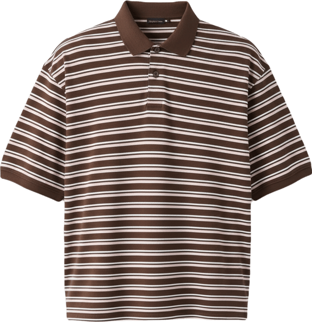 Men's Boxy Striped Collared Polo Shirt