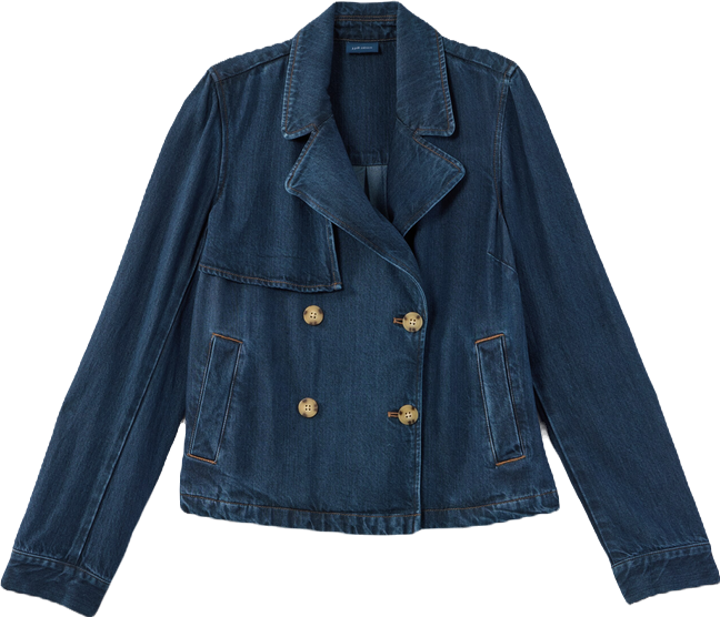 ジャケット・アウター TENCEL DENIM SHORT TRENCH COAT SHORT DENIM TRENCH | JJill