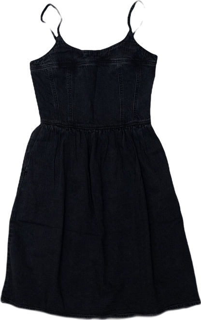 levi black denim dress Denim Bustier Dress - Black