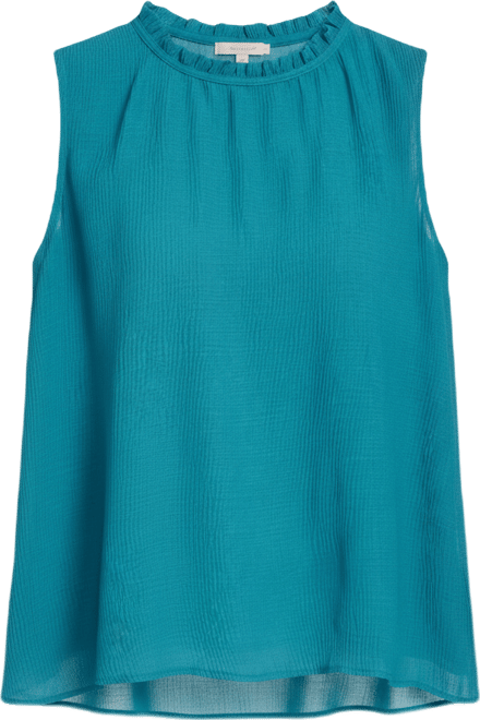 Women's Sleeveless Ruffle Neckline Top