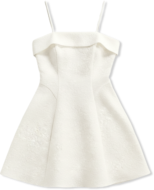 white fit and flare dress juniors Radiante Couture Womens Juniors Straight Neck Sleeveless Fit + Flare Dress,  Color: Off White