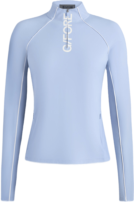 G/FORE Women's Contrast Mesh Silky Tech Nylon Quarter Zip Golf