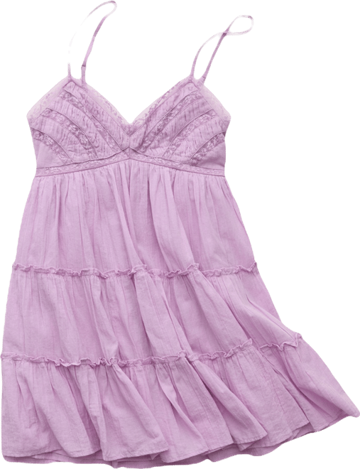 AE V-Neck Tiered Babydoll Mini Dress | American Eagle