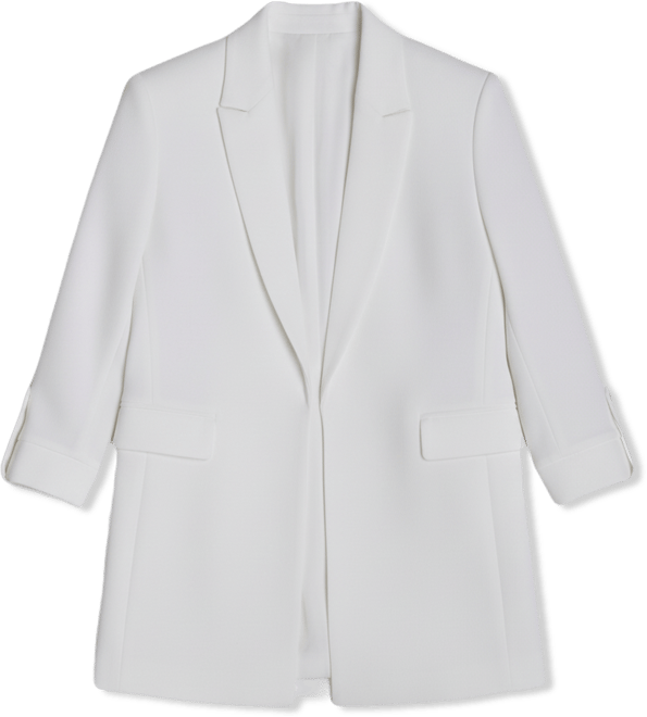 Women's Textured Notch Collar Open-Front Jacket