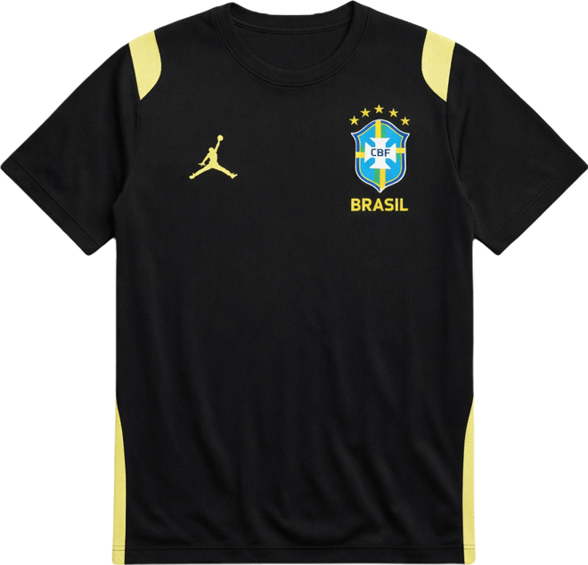 Brazil Academy Pro Playera de fútbol de manga corta Jordan de tejido Knit Dri-FIT para hombre