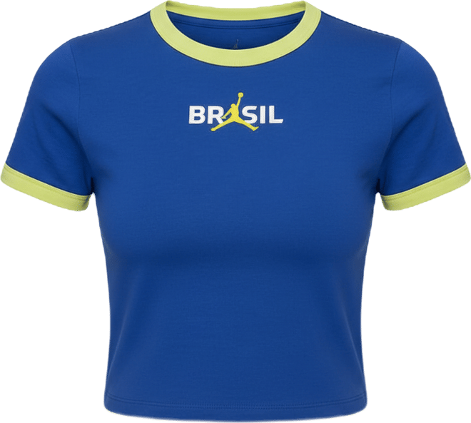 Jordan Playera de cuello redondo con gráfico de Brasil para mujer