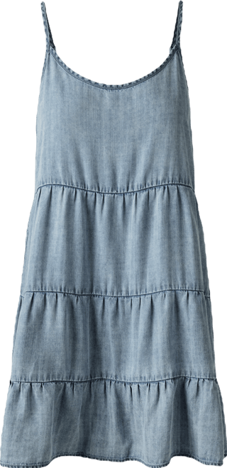 Tiered Denim Dress - Medium Wash | Boston Proper