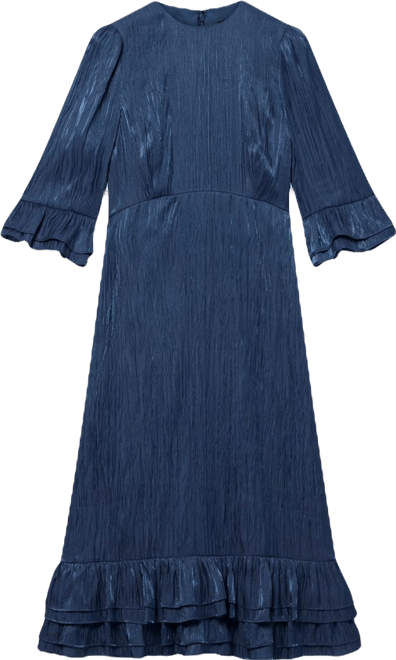 mint velvet navy metallic midi dress Navy Metallic Midi Dress