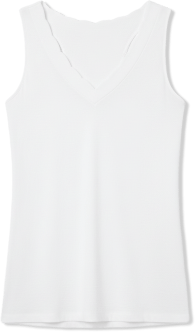Petite Scalloped V-Neck Tank Top, Macy's Exclusive
