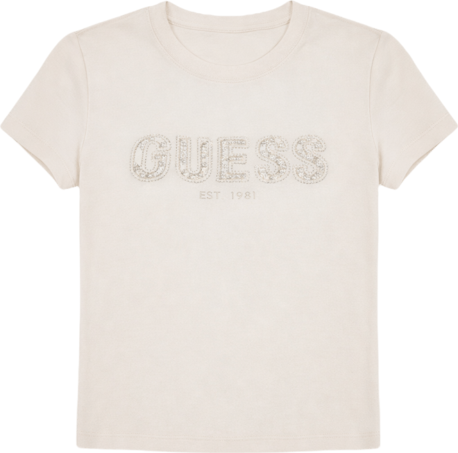 Women's Embellished Lace Logo Crewneck Short-Sleeve T-Shirt