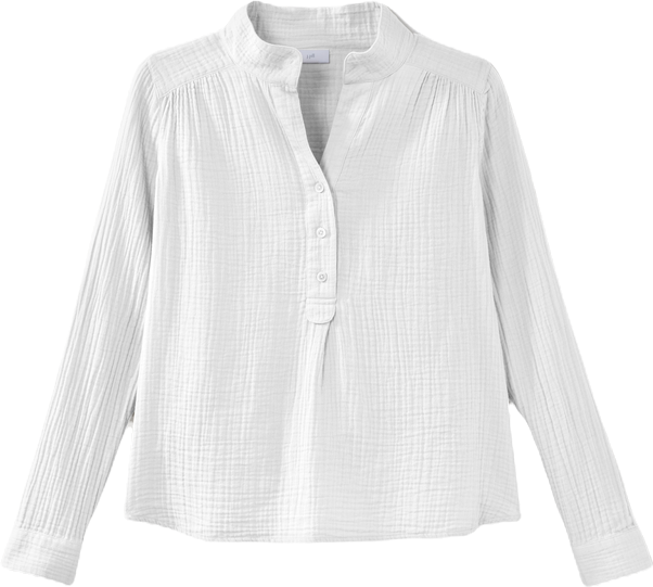 COTTON-GAUZE HENLEY POPOVER | JJill
