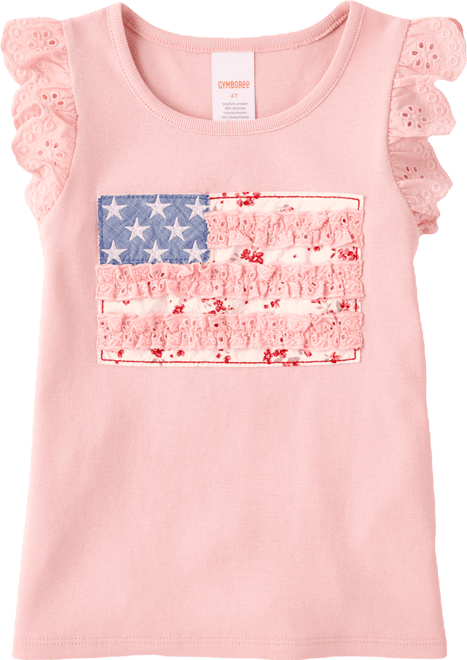 Girls Applique Embroidered Americana Top