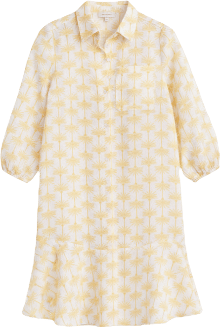 Women's 100% Linen Flounce Shirtdress, Created for Macy's