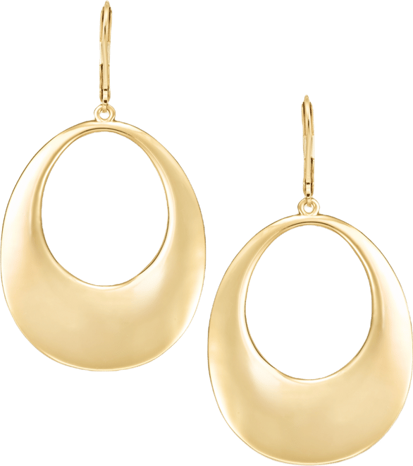 Gold-Tone Large Open Drop Earrings