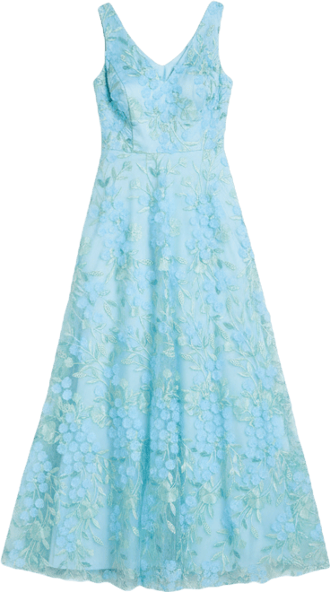 Eliza J Embroidered 3D Appliqu Gown | Bloomingdale's Women