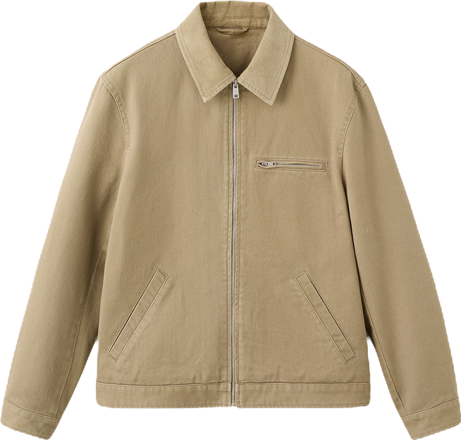 Men's Corduroy Collar Denim Jacket