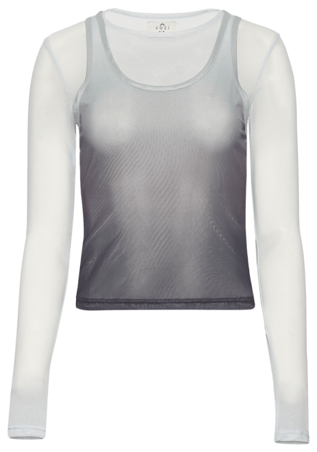 Cozi Long Sleeve Layered Mesh Top - Women's | Foot Locker