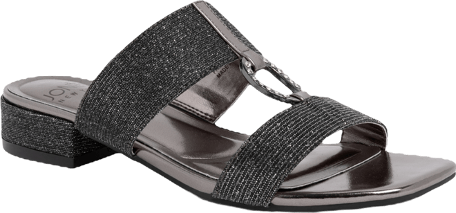 slim fit dress slacks Marc Fisher Ltd Dennie Women's Sandals Silver Leather : 6 M