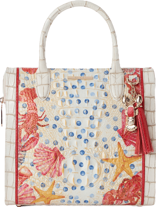 Brahmin Caroline Small Multi Chattaway Leather Zipper Satchel Bag