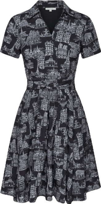 Women's Paris Toile Tie-Waist Dress