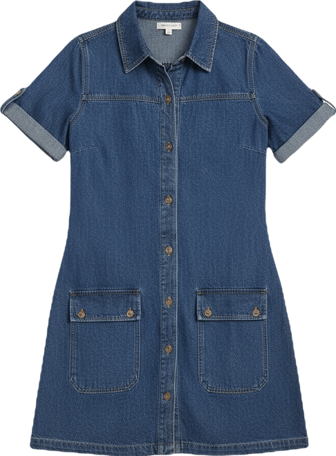 kut from the kloth sleeveless denim dress Ruth Denim Dress in Smiling Wash