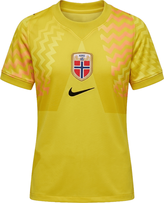 Noorwegen 2026 Stadium Keeper Nike Dri-FIT replicavoetbalshirt met korte mouwen voor kids