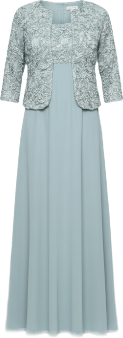 sachin and babi light blue dress Alex Evenings Women's Empire Waist Bolero Jacket Dress (Size 6) main image 1