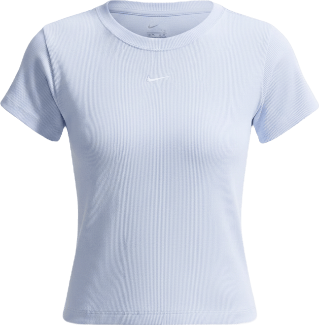 Nike Sportswear Playera de manga corta de tela de canalé ajustada para mujer