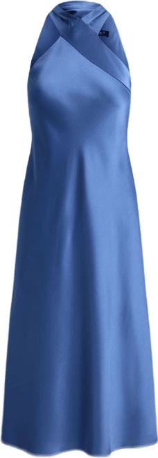 Ralph Lauren Satin Charmeuse Halter Cocktail Dress | Bloomingdale's