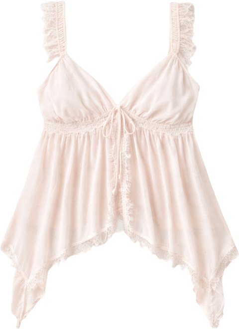 Women's Lace-Trim Handkerchief-Hem Tank Top, Macy's Exclusive - Macy's