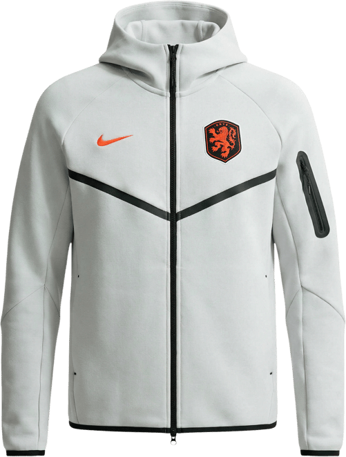 Nederländerna Tech Fleece Windrunner Fotbollshuvtröja Nike med hel dragkedja för män