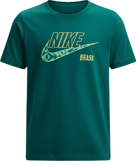 Brazil Playera de fútbol Nike para niños talla grande