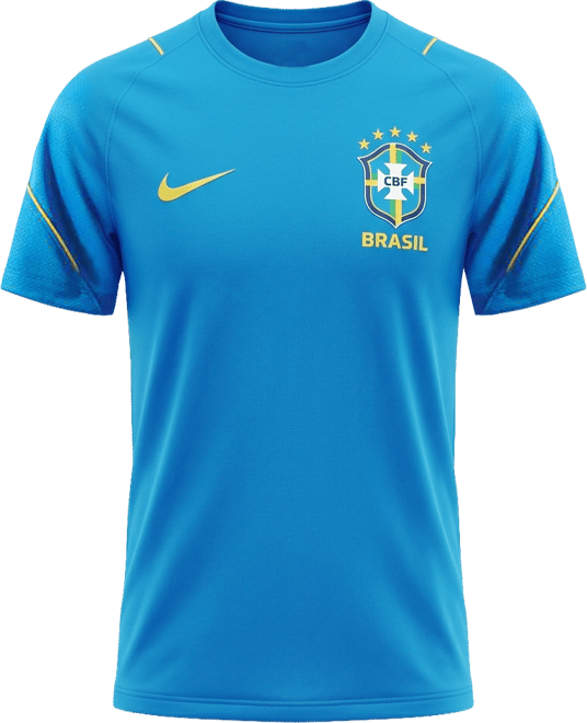 Brazil Strike Playera de fútbol de manga corta Nike Dri-FIT para niños talla grande