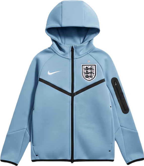 England Tech Fleece Sudadera con gorro de fútbol Nike de cierre completo para niño talla grande