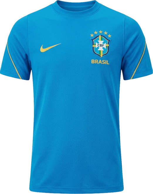 Brazil Strike Playera de fútbol de manga corta Nike Dri-FIT para niños talla grande