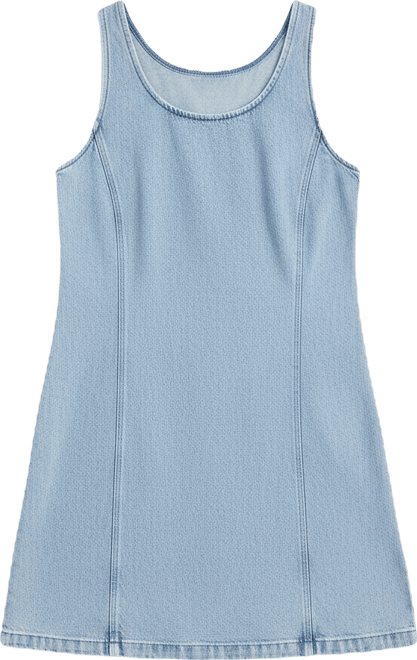 a.n.a Womens U Neck Sleeveless A-Line Dress, Color: Light Wash - JCPenney