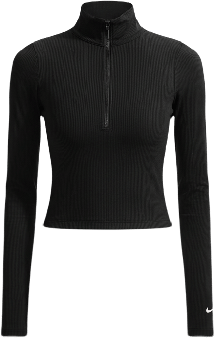 Nike Sportswear Chill Knit Maglia a costine aderente a manica lunga con cerniera a un quarto – Donna