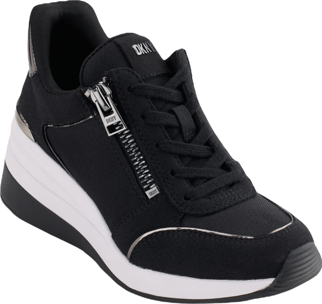 DKNY Women's Kaden Lace-Up Zip Wedge Sneakers - Macy's