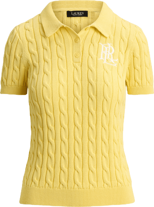 Lauren Ralph Lauren Women's Cable-Knit Polo Shirt - Macy's