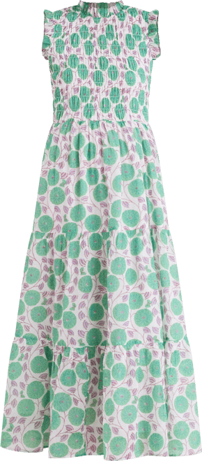 Monarch Green Sleeveless Smocked Maxi Dress | Oliphant